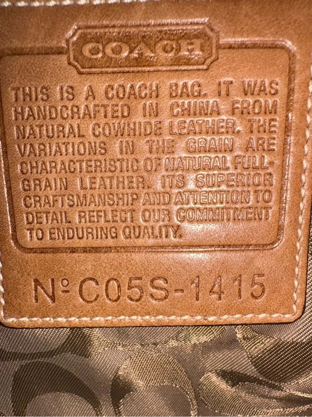 Coach Beige Leather Shoulder Bag with Coach Charm - Picture 9 of 10